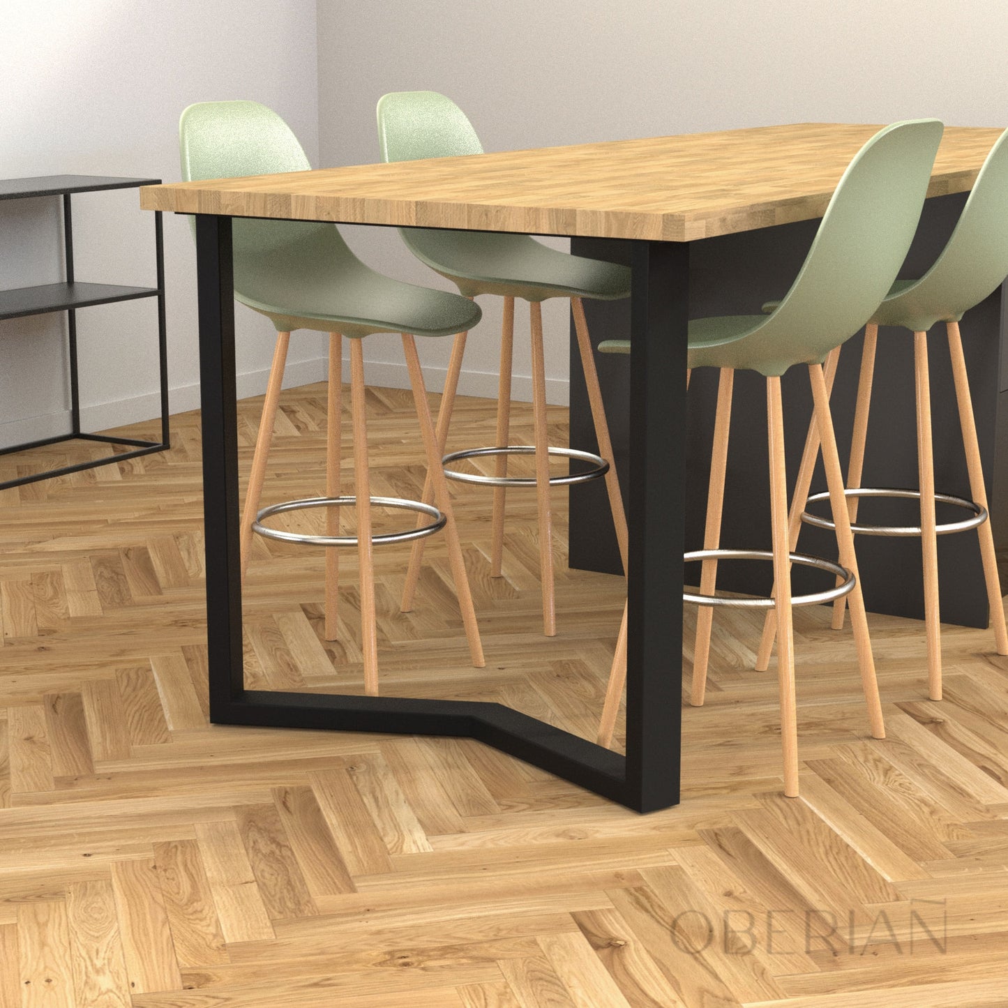 JANZÉ - Pied de table haute en M