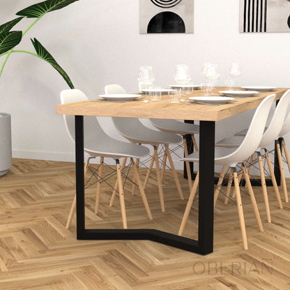 PIED DE TABLE A MANGER METAL NOIR EN M OBERIAN