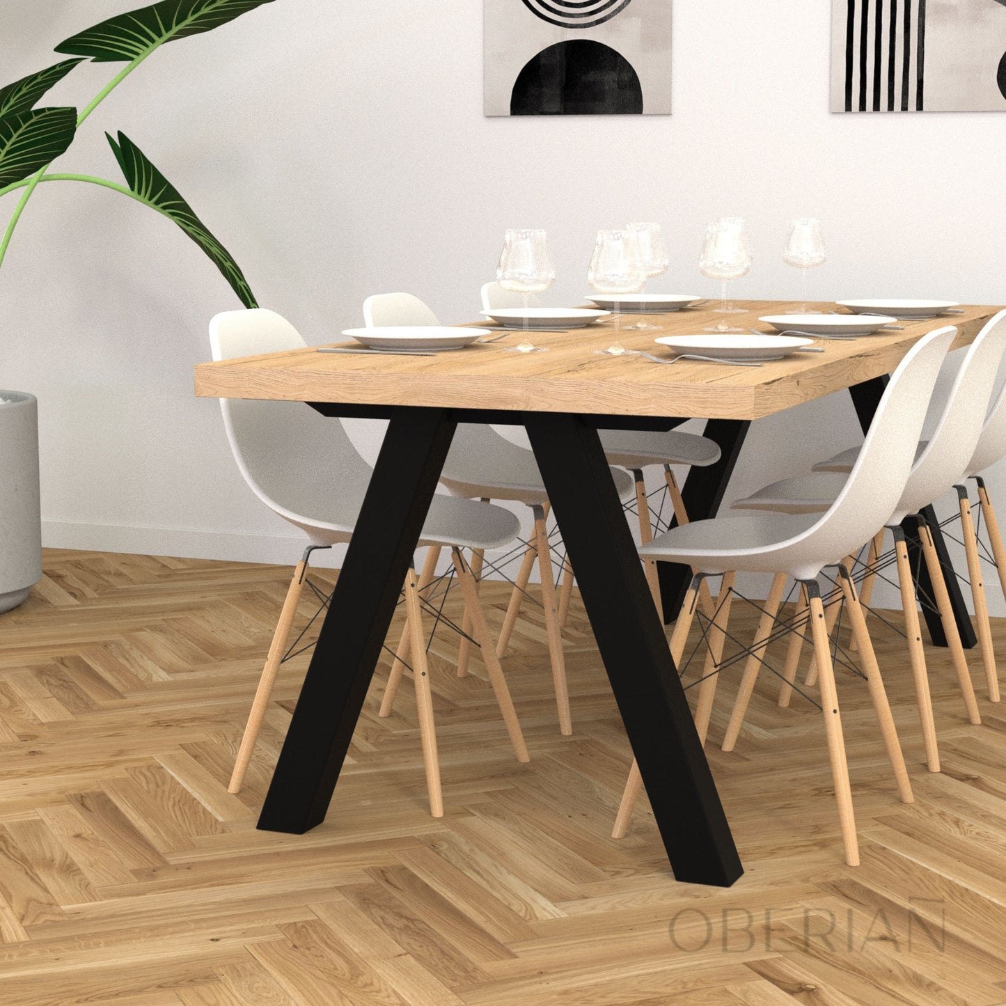 VITRÉ - Pied de table à manger en V