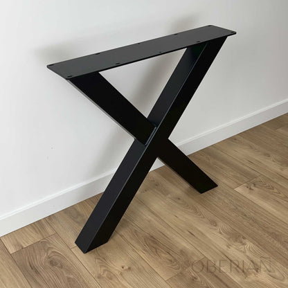 PIED_DE_TABLE_EN_CROIX_X_ACIER_NOIR_PERSPECTIVE