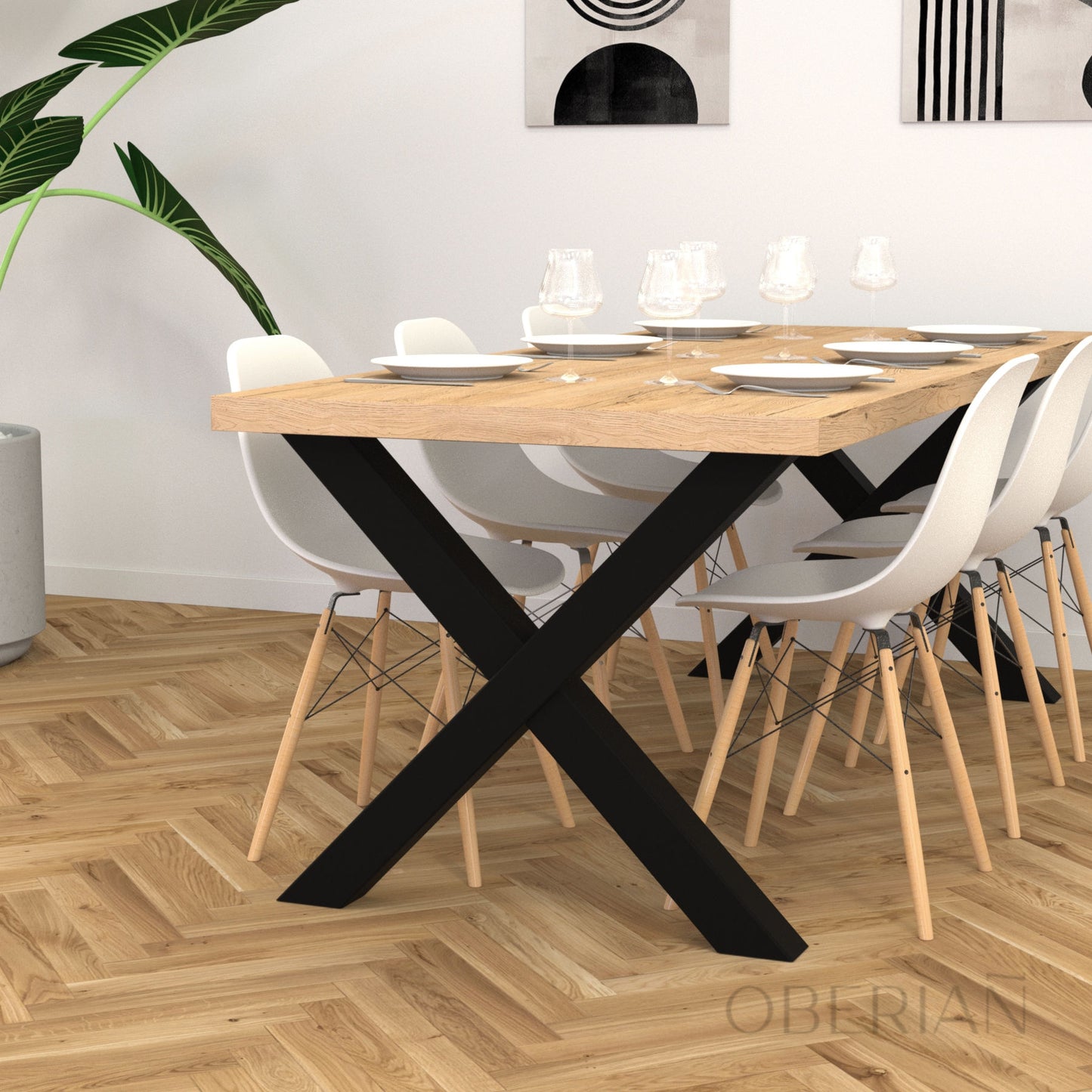 CROIXANVEC - Pied de table à manger en croix